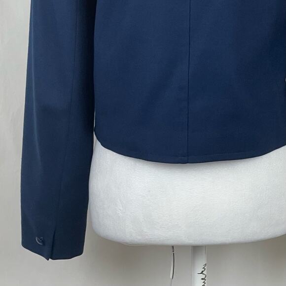 Pendleton Blue Pure Wool Academia Office Career Cropped Jacket Vintage Size 14 - Picture 7 of 11